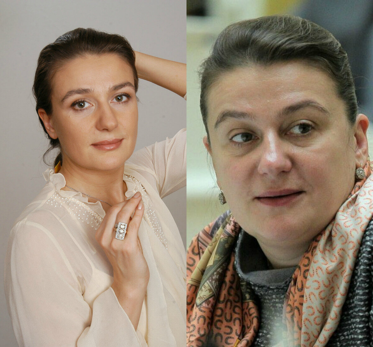 Анастасия Мельникова в молодости и сейчас