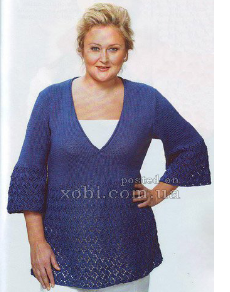 Фото + инструкция с http://xobi.com.ua/4130-azhurnaya-tunika-s-v-obraznym-vyrezom.html на размеры от XS до XXL