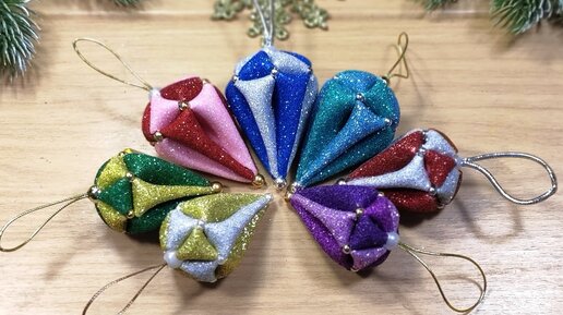 ЁЛОЧНЫЕ ИГРУШКИ из фоамирана, просто новогодние фонарики своими руками 🎄 DIY christmas ornaments