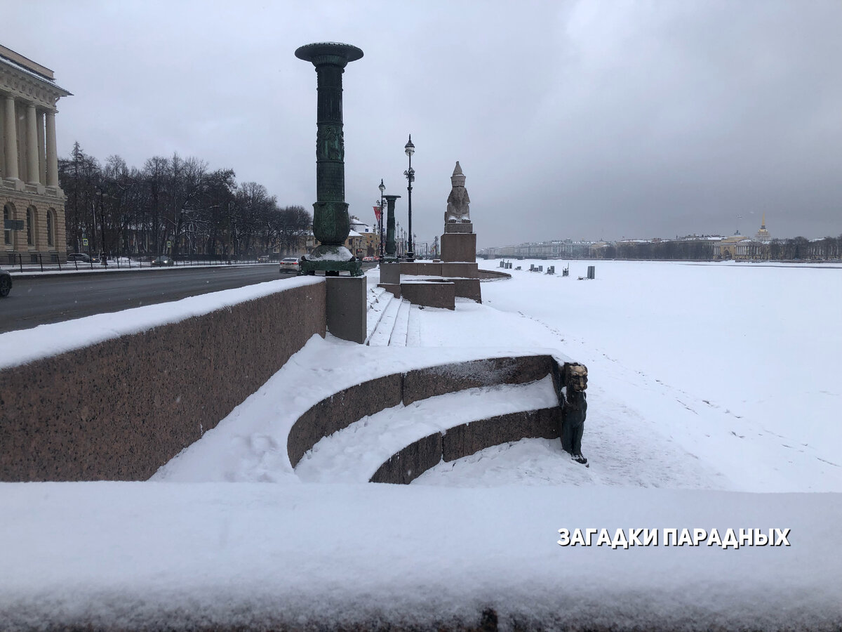 Сфинксы на Университетской набережной в Санкт-Петербурге 