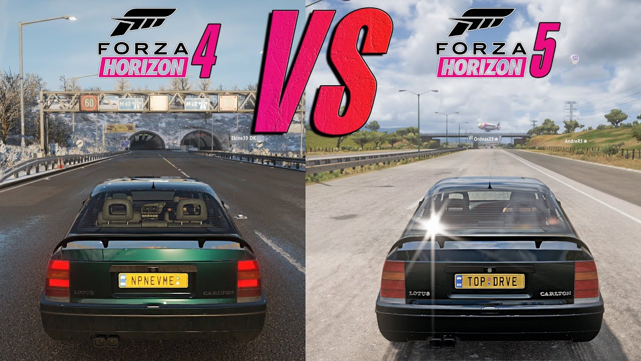 Forza Horizon 4 VS. Forza Horizon 5 / Сравнение звука и характеристик LOTUS  CARLTON