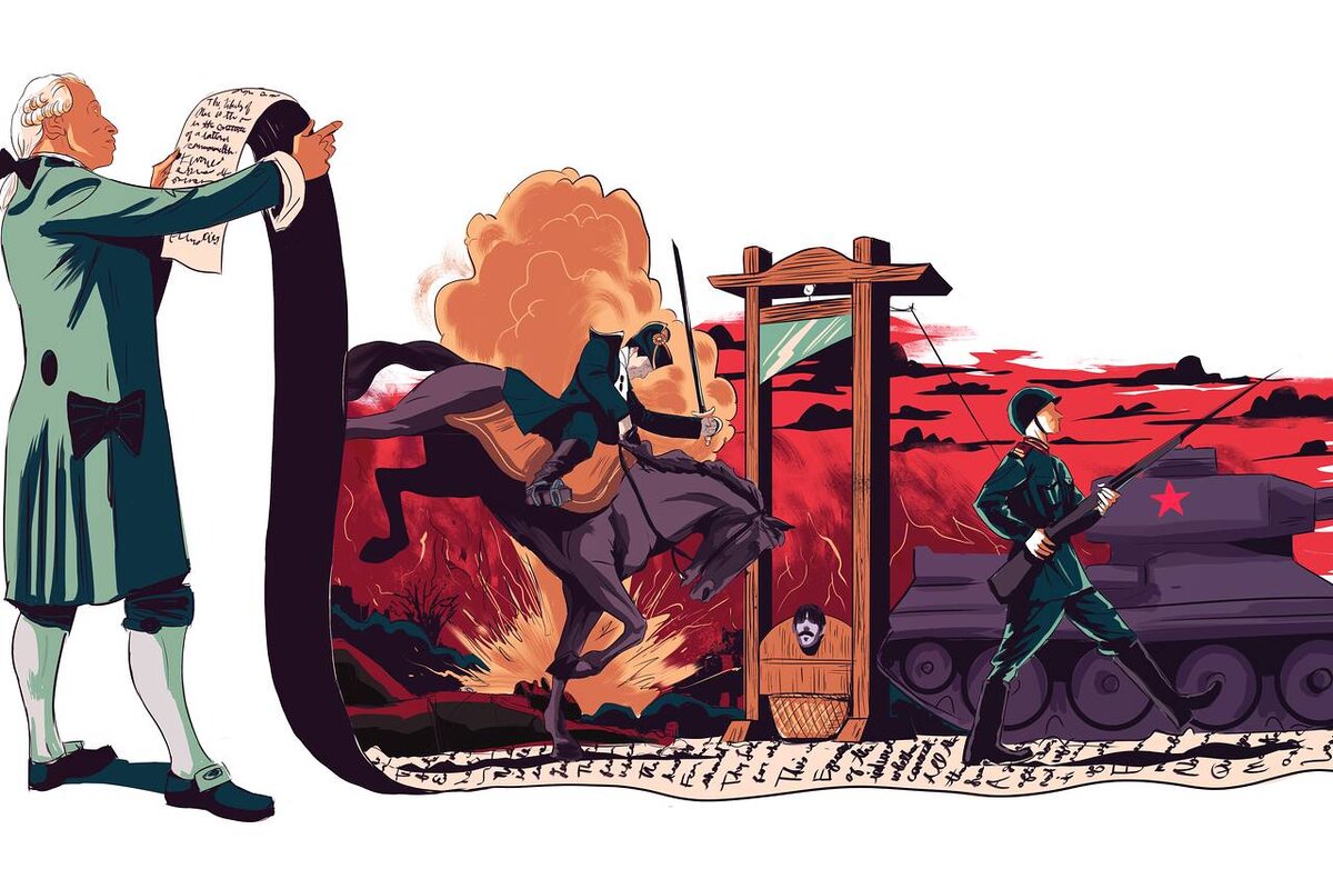 данное изображение несколько драматизирует историю (к тому же неясно почему из Канта вышел именно советский солдат), но в целом направление мысли - верное