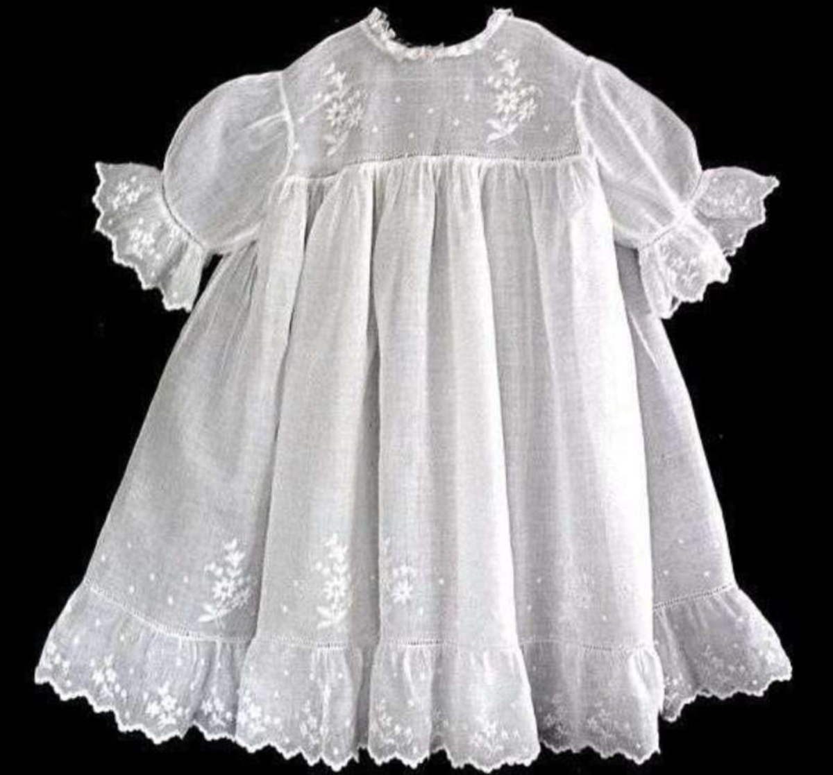 Винтажное крестильное платье для младенца из батиста