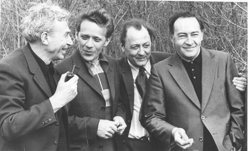 Иван Герасимович Лапиков, Михаил Михайлович Шолохов, Михаил Емельянович Тесля, Вячеслав Васильевич Тихонов. Фото Чумаков В.И. 