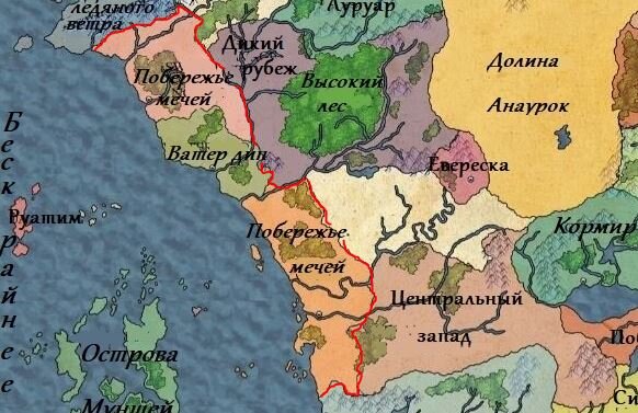 Политическая карта побережья мечей