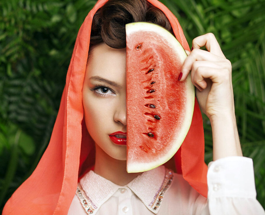 Маска внешности. Маска из арбуза для волос. Little Melon face. Watermelon Skin House. Ever Beauty Watermelon.