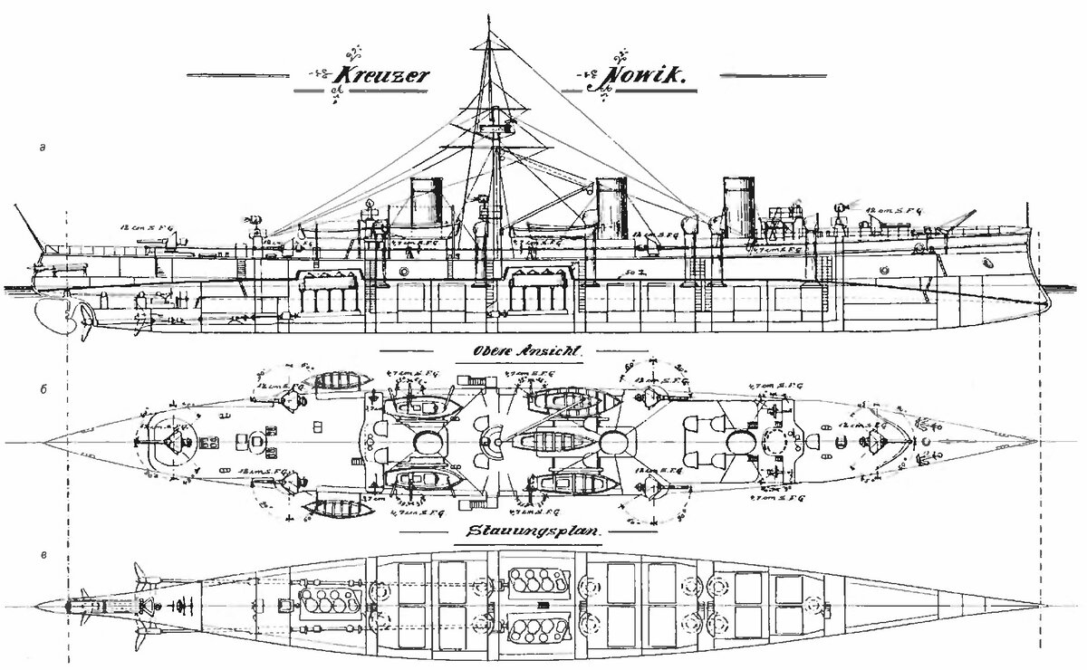 Схема крейсер «Новик»