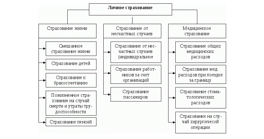 Формы и виды страхования схема