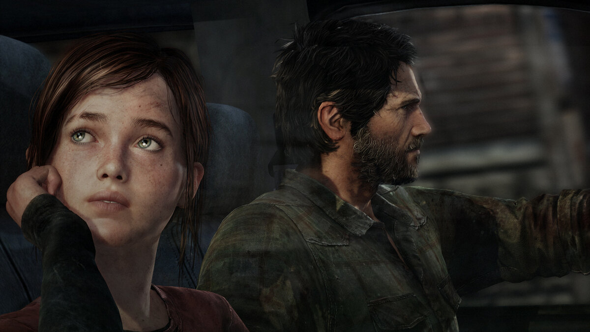 Фрагмент катсцены в игре The Last of Us с главными героями (Взято из Яндекса)