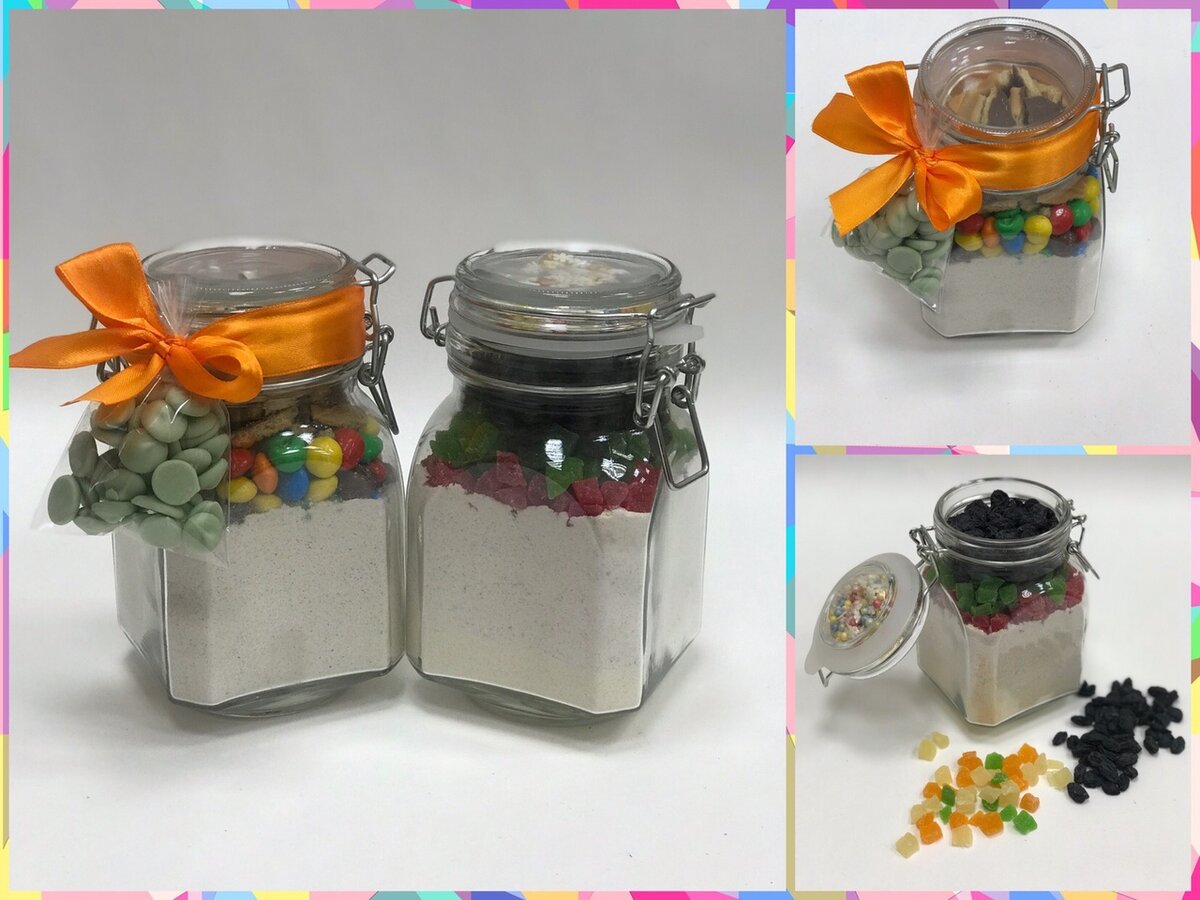 Смеси для выпечки слоями в банках с логотипомСмеси для выпечки слоями в банках с логотипом
