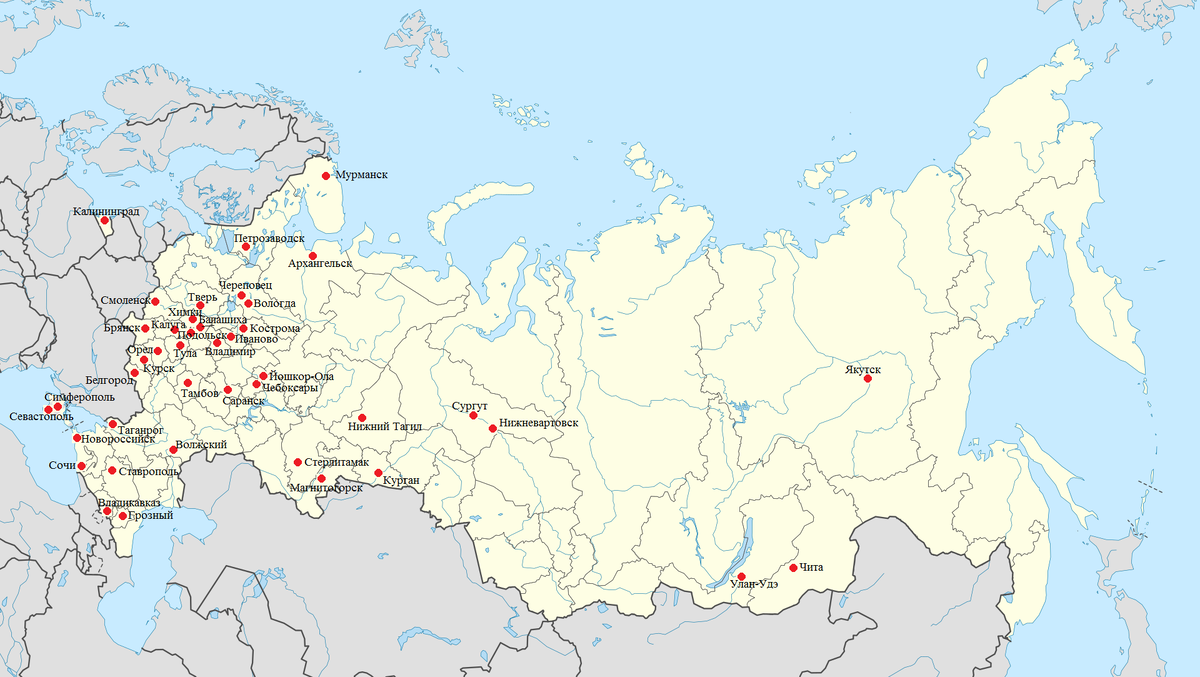 Крупнейшие города России. Города от 100 тыс человек в России на карте. Самые крупные города России. Города с населением более 500 тысяч в России на карте.