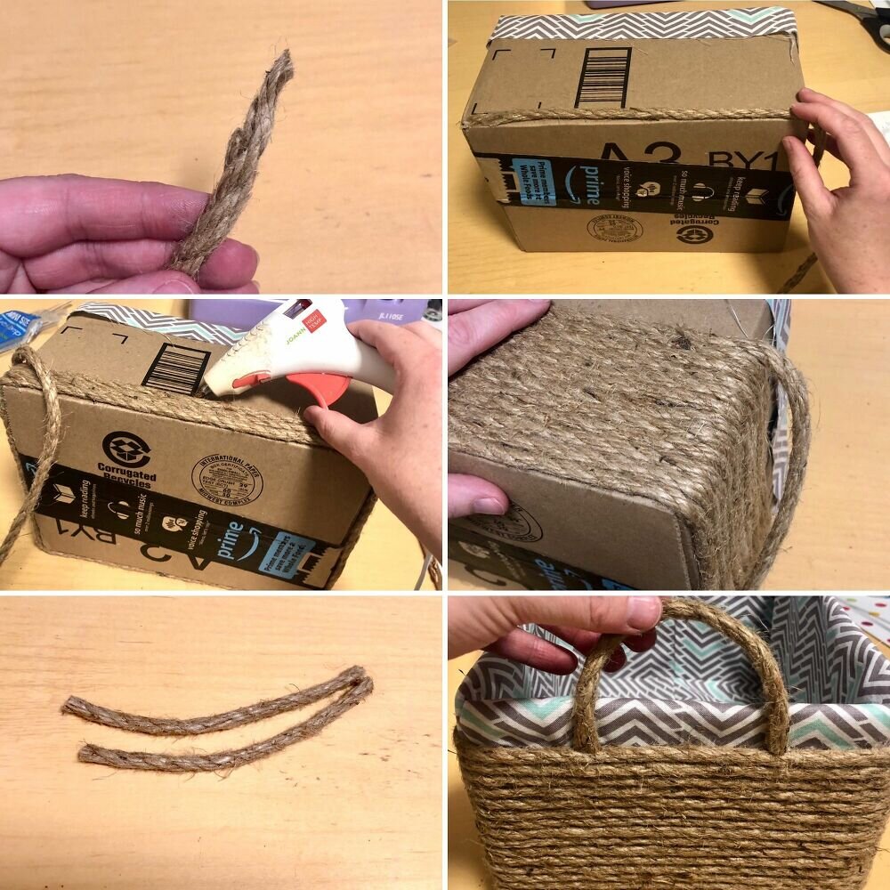 Как сделать дизайнерскую корзину из коробки и веревки: инструкция с пошаговыми фото