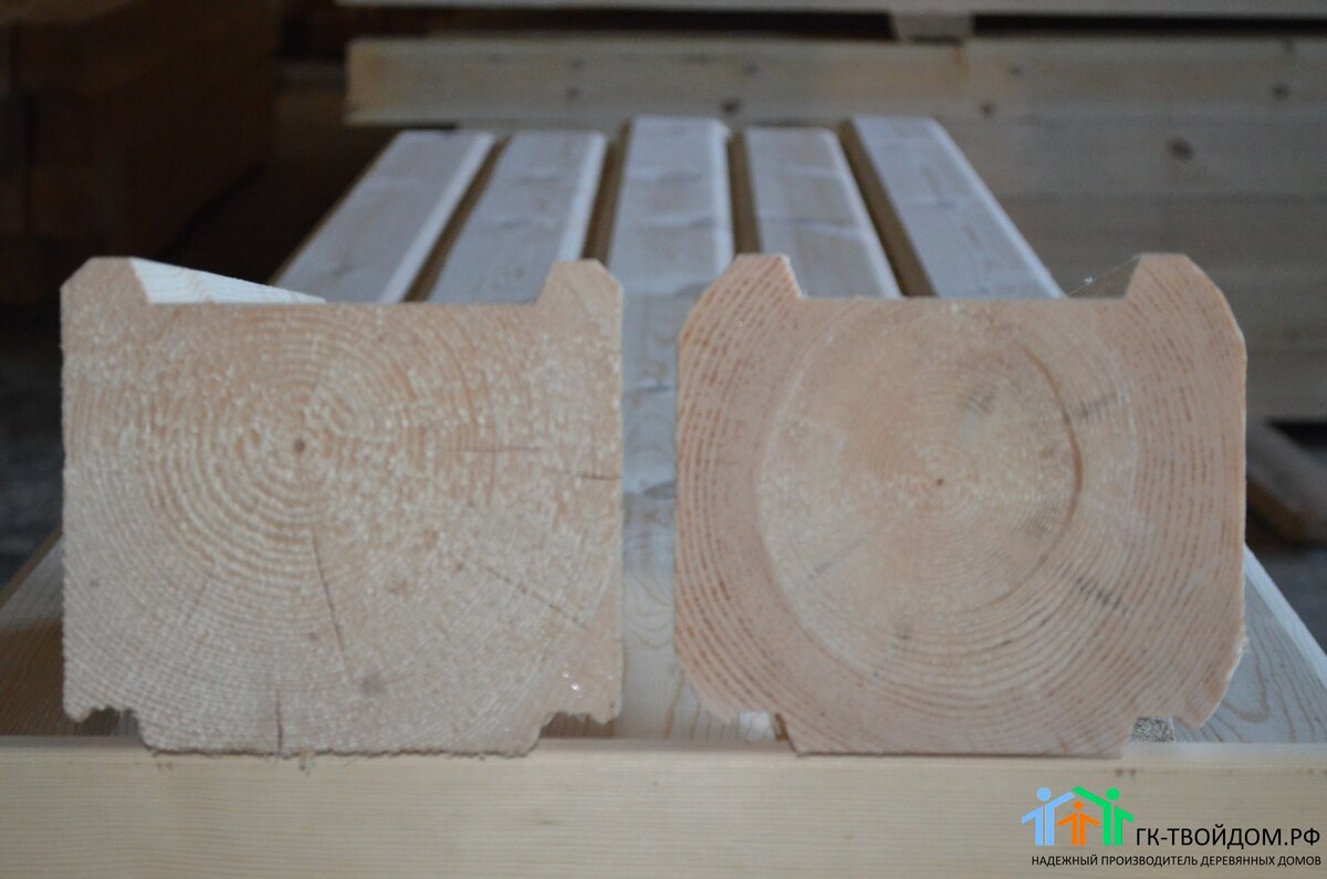 Сухой профилированный брус естественной влажности