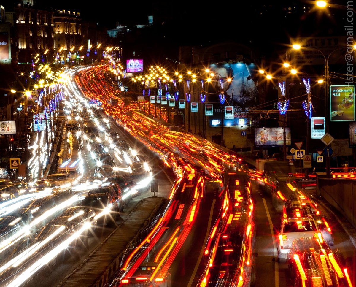 ночная пробка в москве