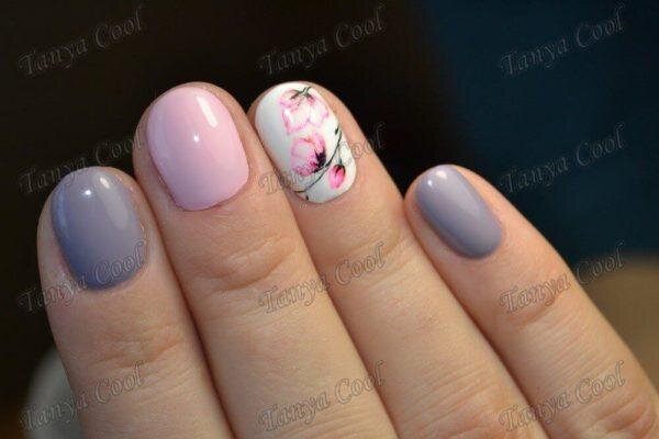 дизайн цветы на ногтях