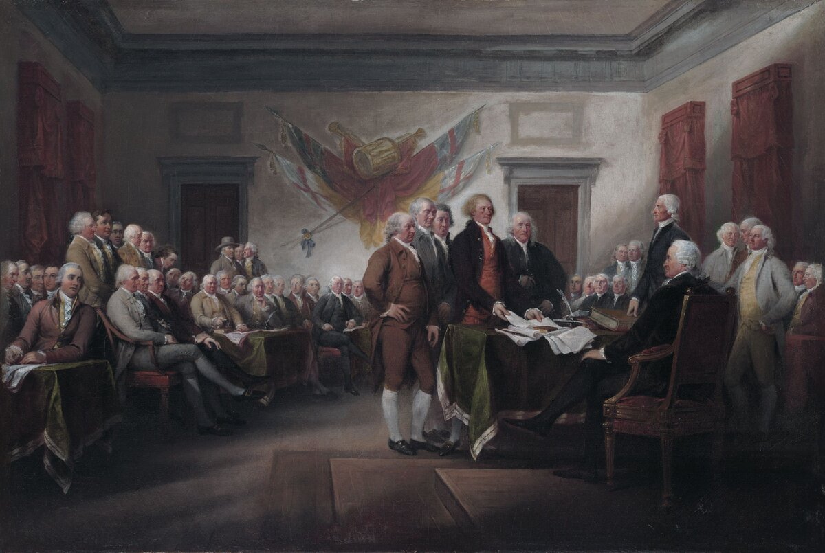 1776 год, принятие Декларации о независимости США. Художник: John Trumbull