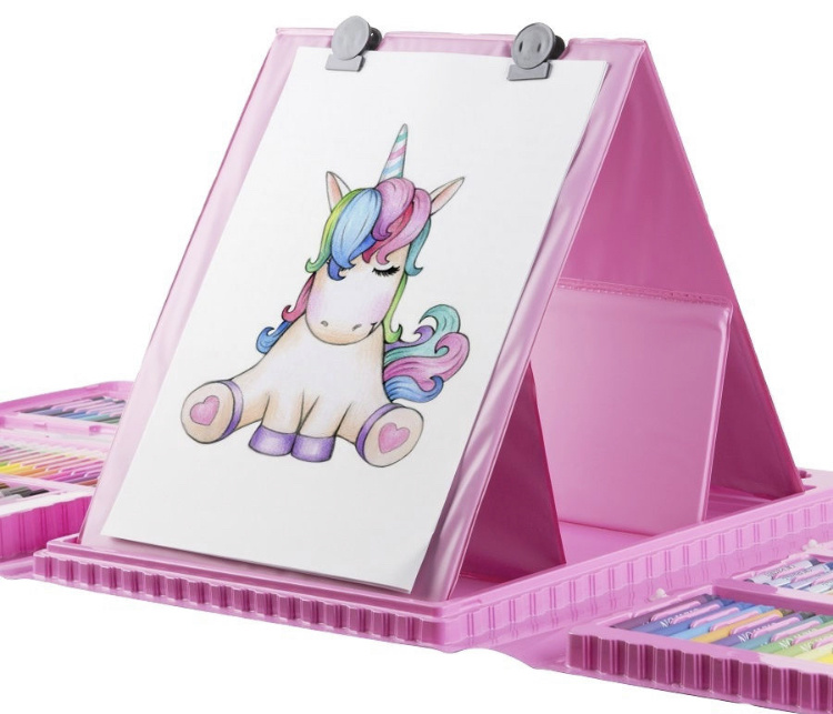 UNIHIT / Набор для рисования, набор юного художника 176 предметов с мольбертом 