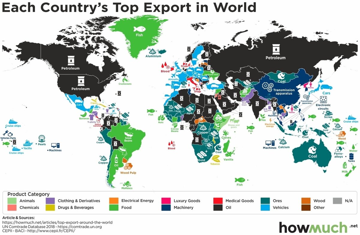 Карта открытых стран