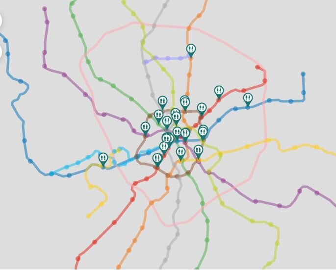 Карта туалетов в метро