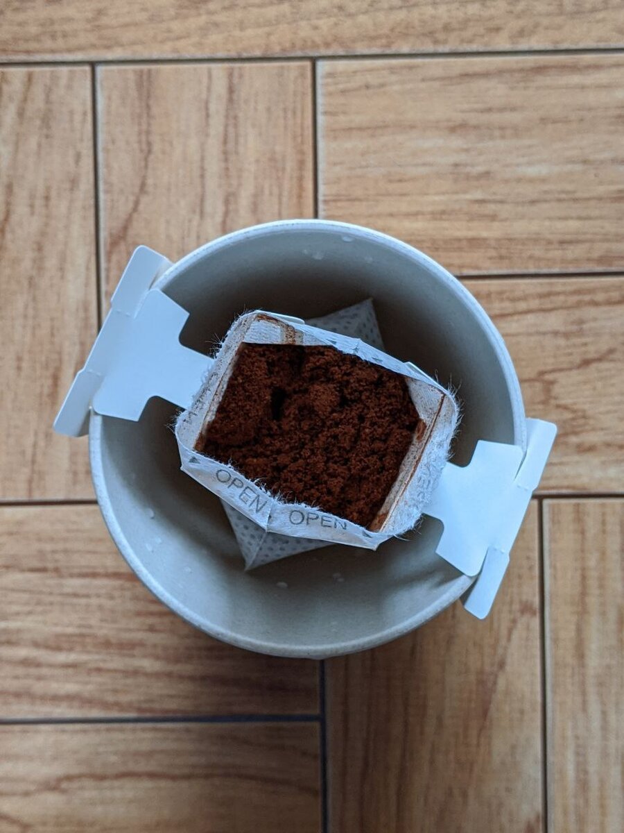 Мой дрип-пакет. Вид сверху.