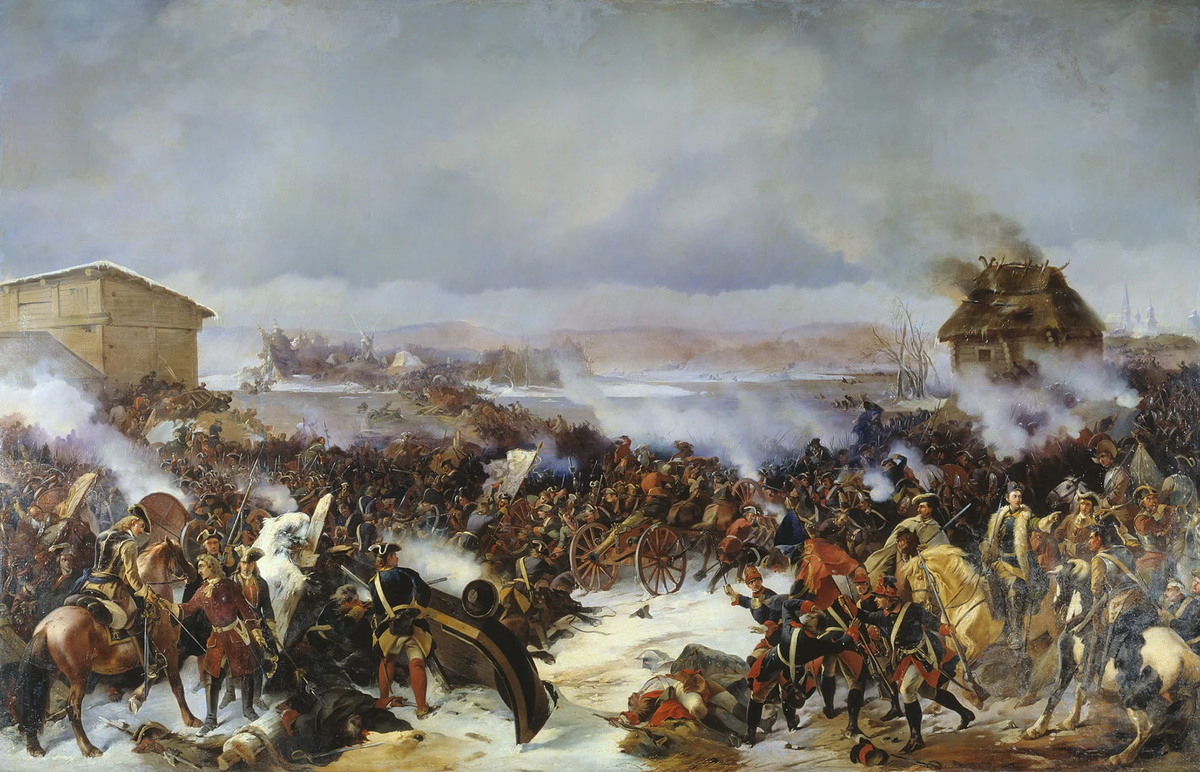 Битва при Нарве 1700 года. Картина А. Е. Коцебу.