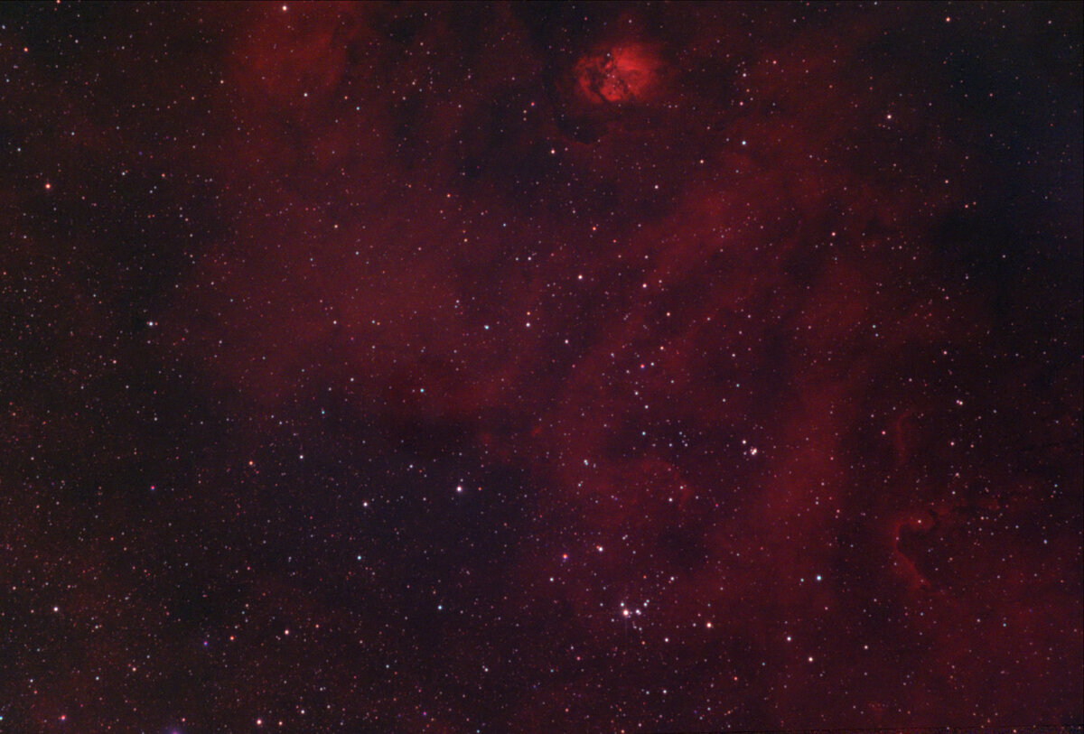 Рассеянное звёздное скопление NGC 6604 с туманностью Sh2-54 
Снято 21.07.2023 через телескоп BK P2001 HEQ5 Pro,
на камеру ZWO ASI294MC Pro + фильтр Optolong L-extreme
Сложено 24 кадра по 300 секунд.
