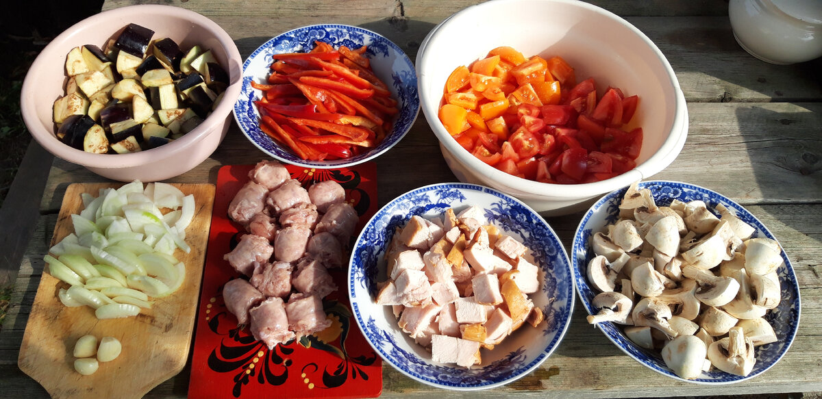 Вот наш набор продуктов: у меня уже всё подготовленно