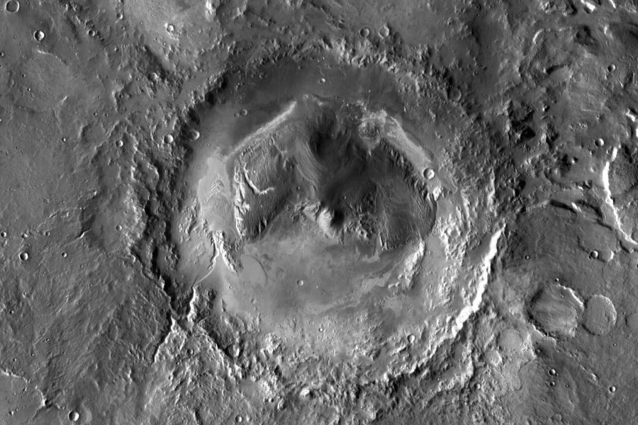                              Вид кратера Гейла на Марсе, сделанный NASA Mars Odyssey.