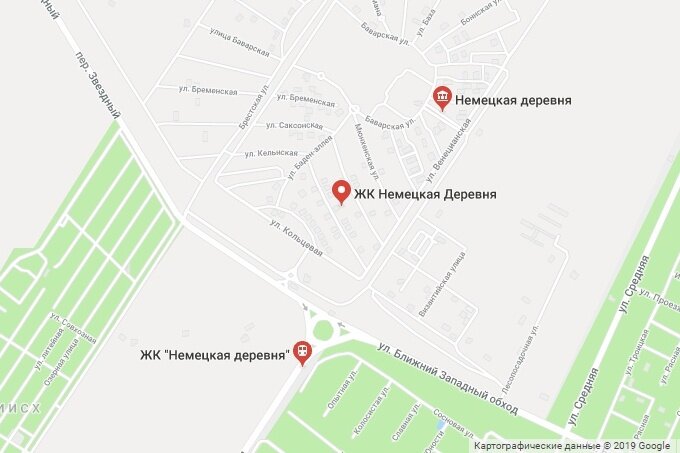 Карта немецкой деревни в краснодаре