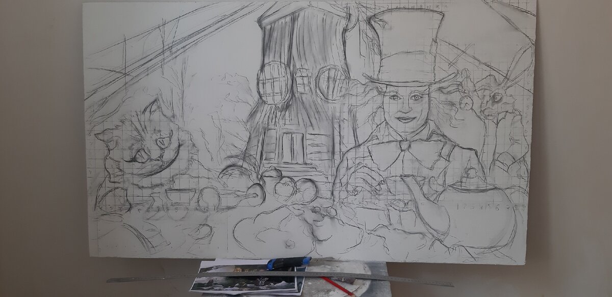 Наброк будущего барельефа