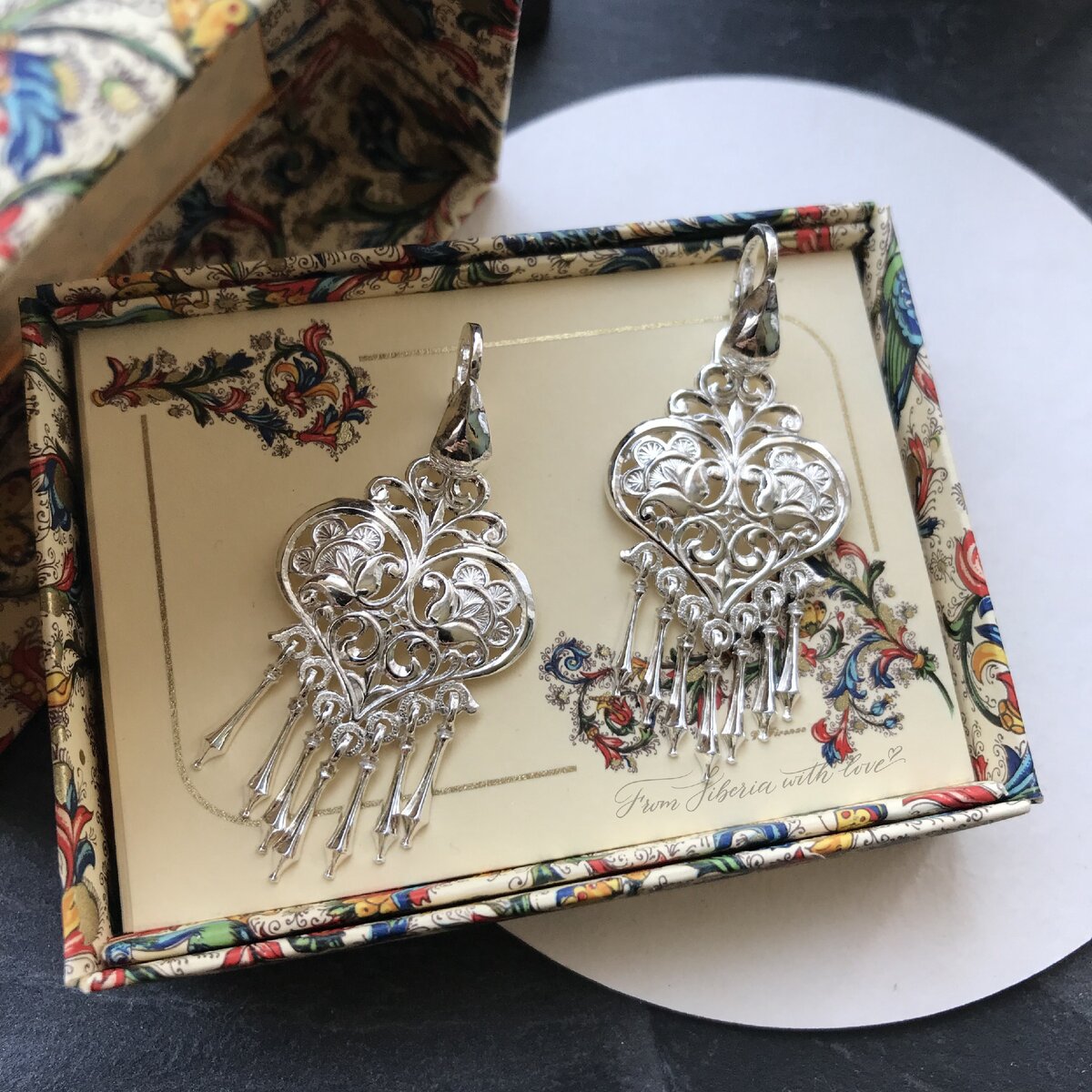 Серьги в форме сердечка, From Siberia with love (https://www.siberian-collection.