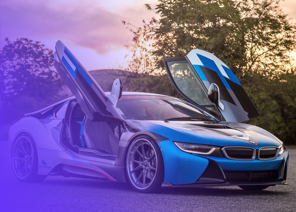 BMW i8 с подсветкой