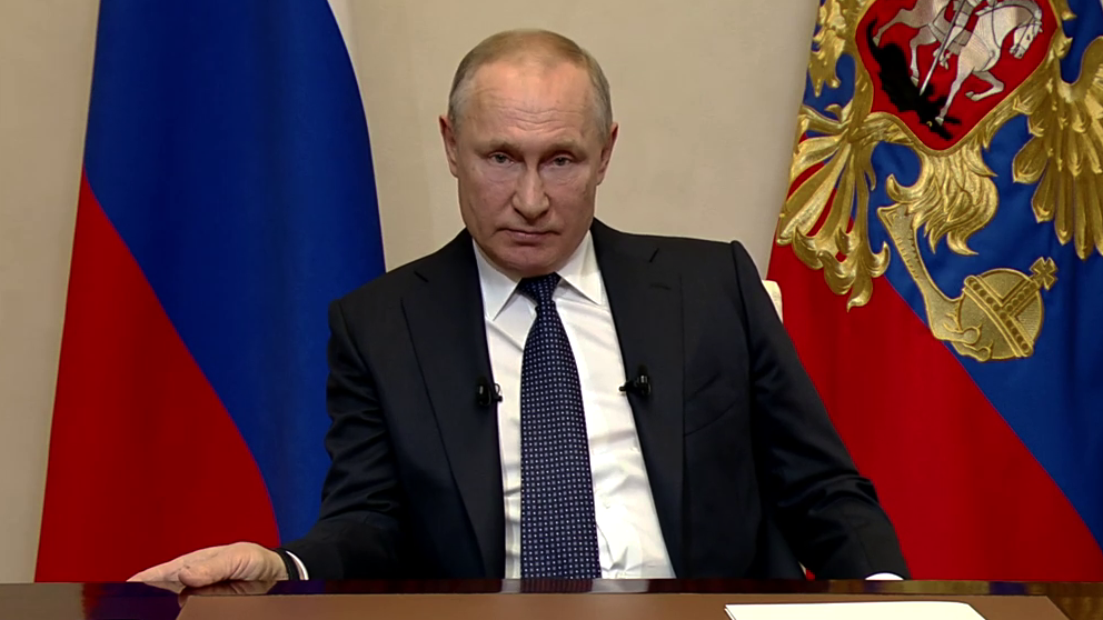 Кадр из обращения Владимира Путина от 25 марта 2020 года