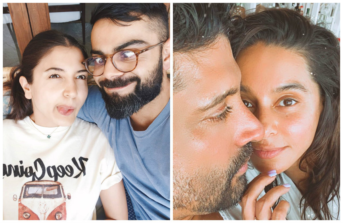 Анушка Шарма с Виратом Кохли и Фархан Ахтар с Шибани Дандекар / источник фото: Инстаграм этих артистов