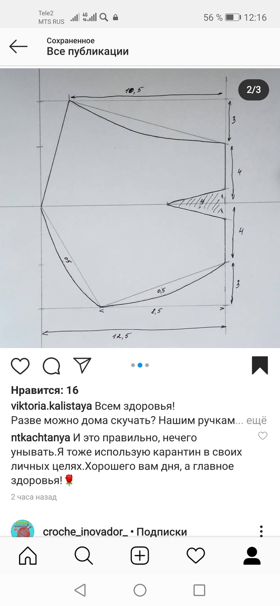 Выкройка маски.