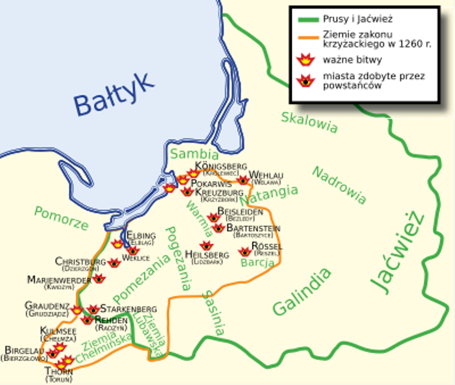 Боевые действия в начальном периоде Великого прусского восстания.