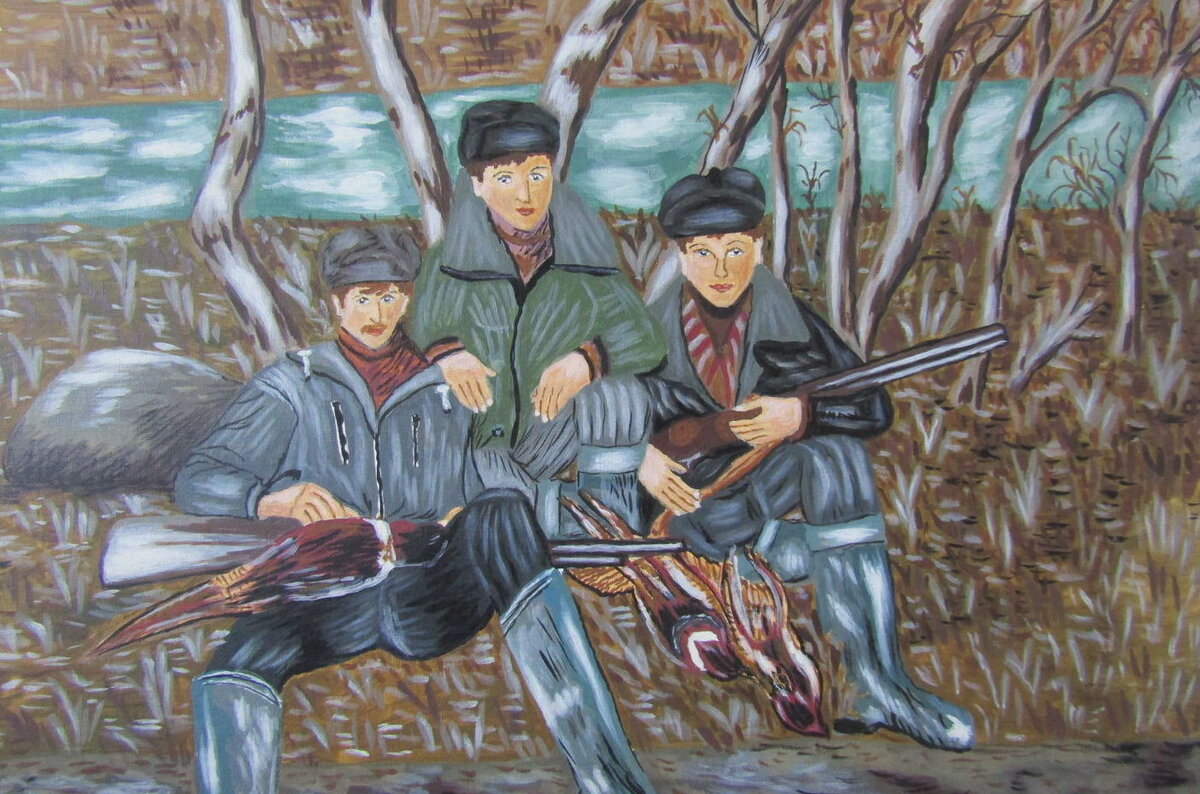 Рисунок три охотника