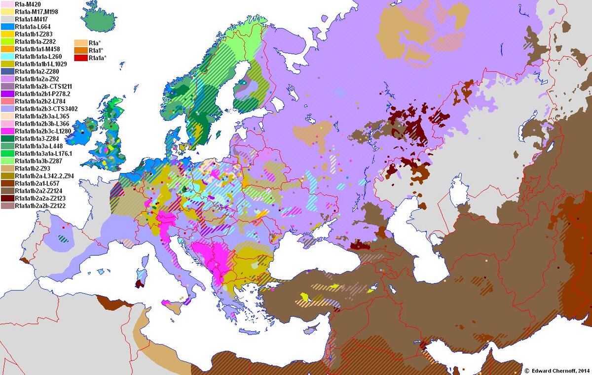 Карта европейских рас