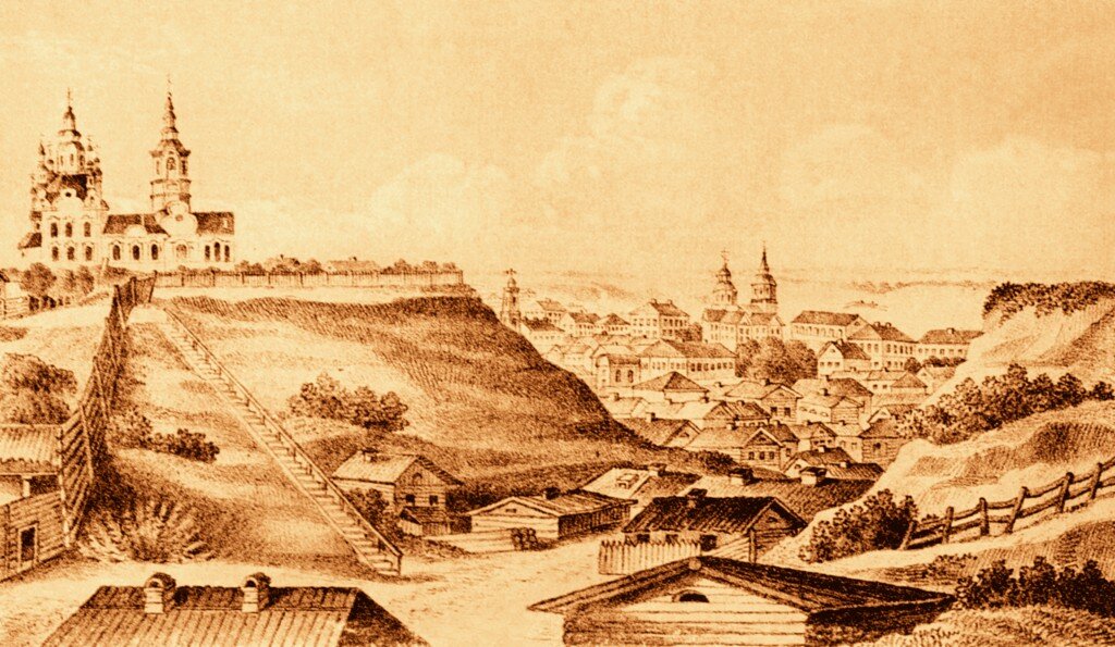 Исторический горе. Крепость Томск Воскресенская гора. Тобольск церкви остроги 17 век. Старый Томск Воскресенская гора