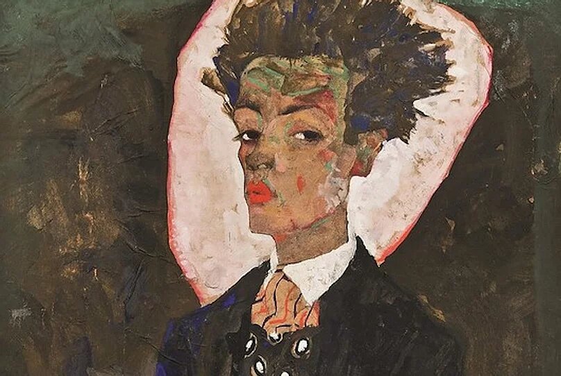 Эгон Шиле, Автопортрет, 1911 г.