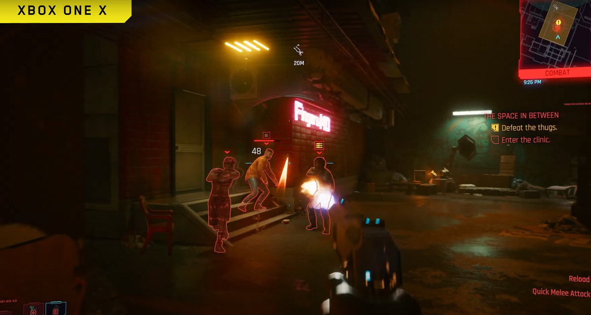 Стрельба в переулке из Cyberpunk 2077