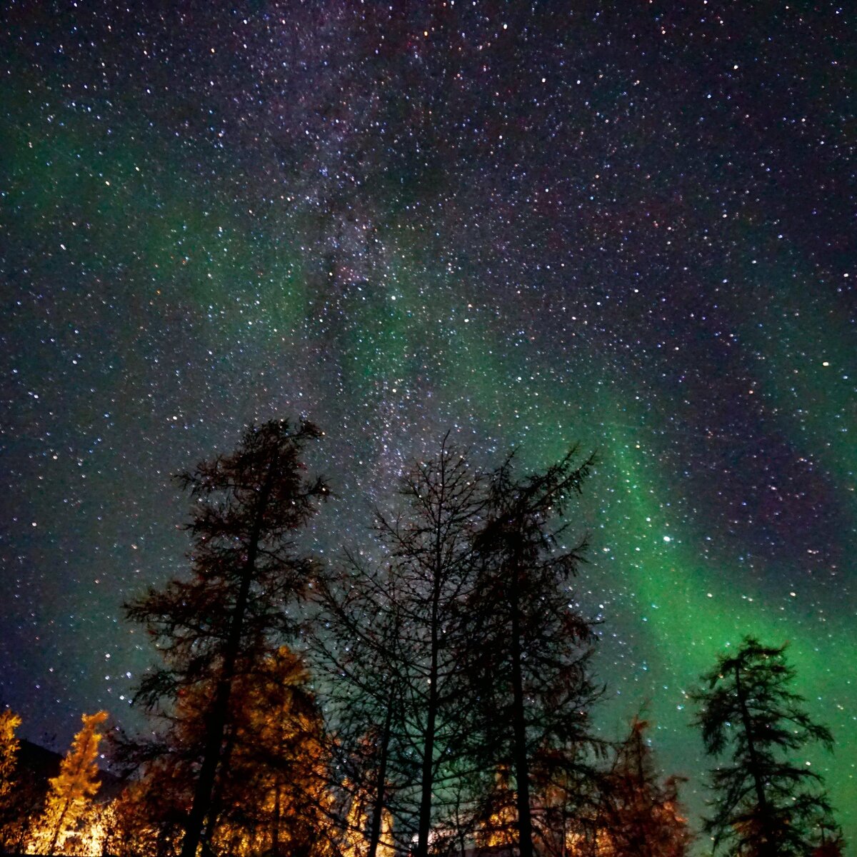 Плато Путорана Северное сияние фото