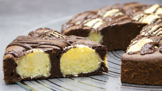Рецепт: Шоколадный пирог с шариками из творога