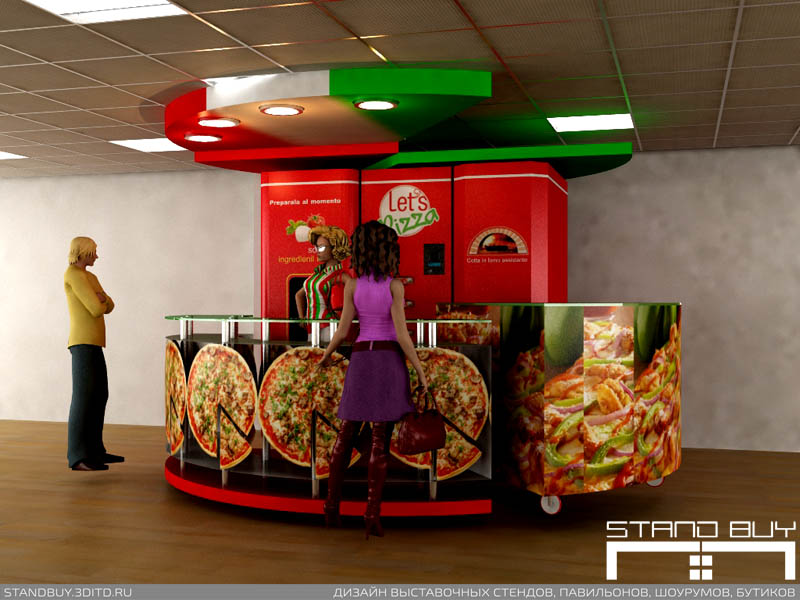 Проект торговой точки Let's Pizza. Дизайнер - Павел Сапов.