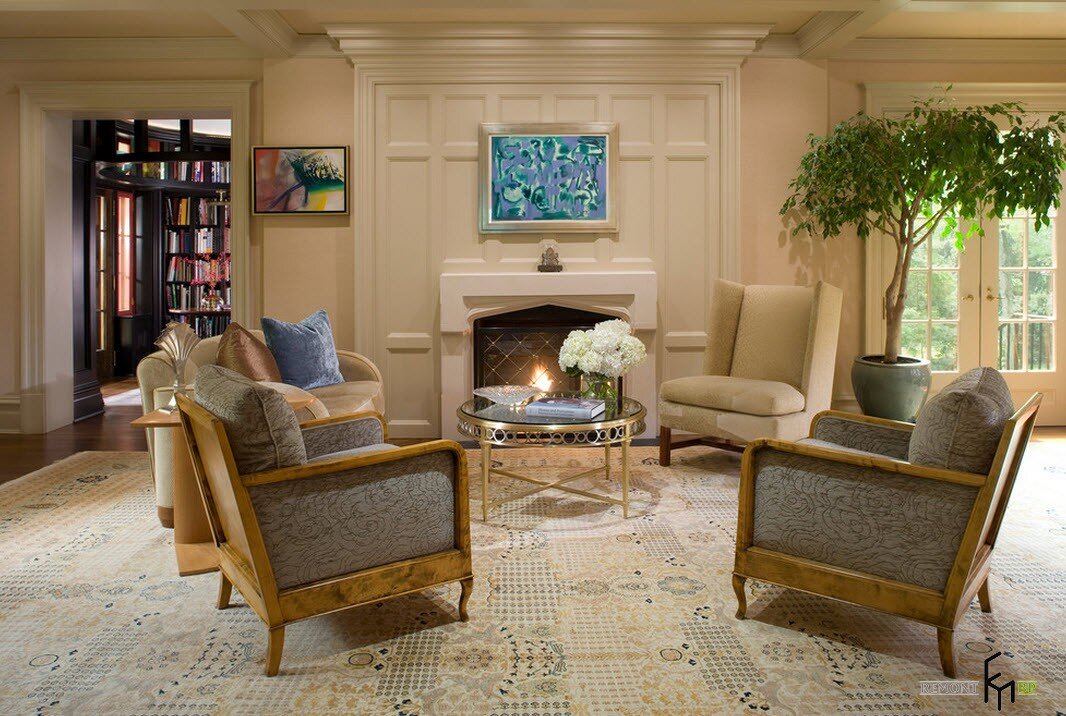 Классический стиль в оформлении комнаты. Ссылка на фото https://goo.su/9Dns.