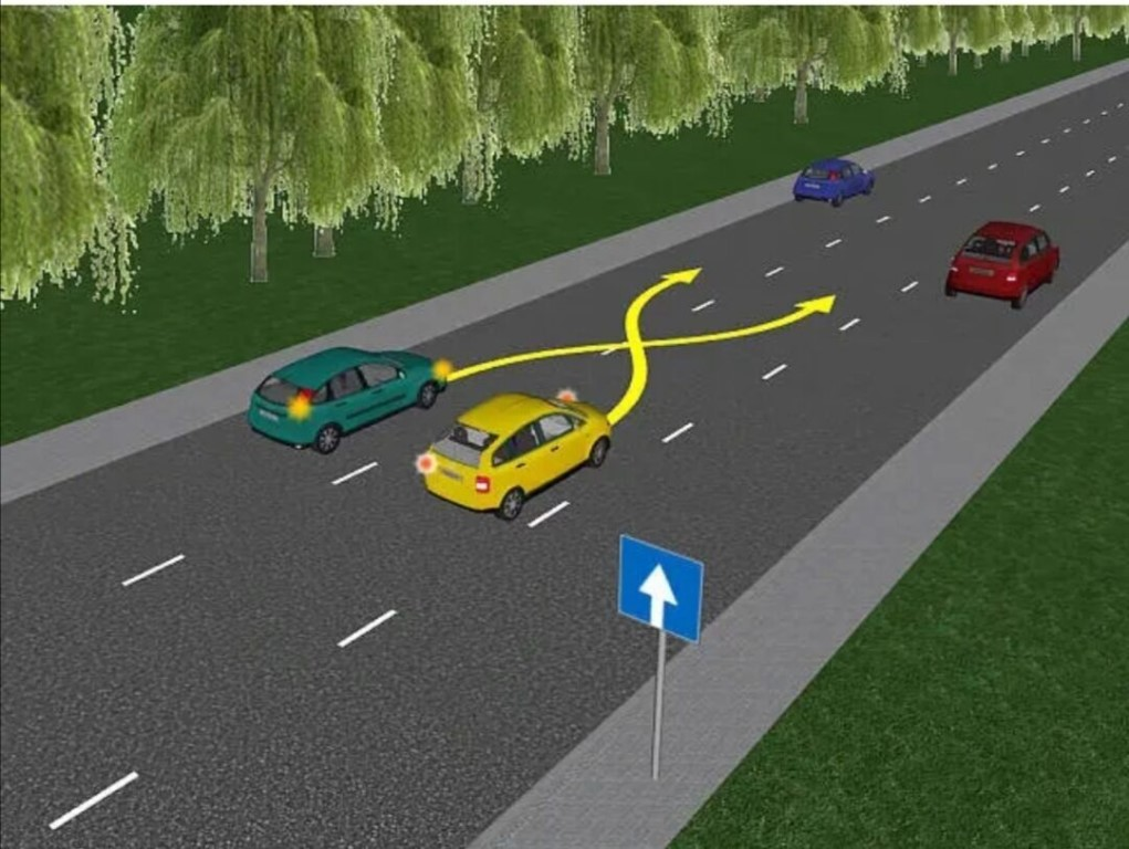 Движение 2 автомобилей. Перестроение ПДД. Маневрирование автомобиля. Расположение транспортных средств на перекрестке. Кто должен уступить дорогу при одновременном перестроении.
