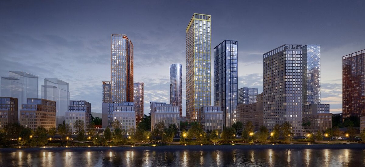 Для примера — вот так выглядит жилой комплекс Sydney City на берегу Москвы-реки. В каждом проекте ГК ФСК создают такой дизайн фасадов, который органично вписывается в инфраструктуру 