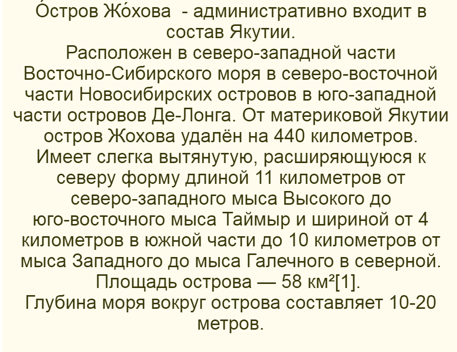 Из https://ru.wikipedia.org/wiki/Остров_Жохова