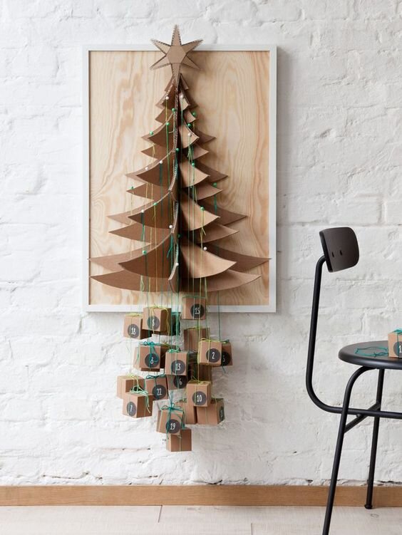 Ёлка на стене, как сделать новогоднюю елку на стену из разных материалов