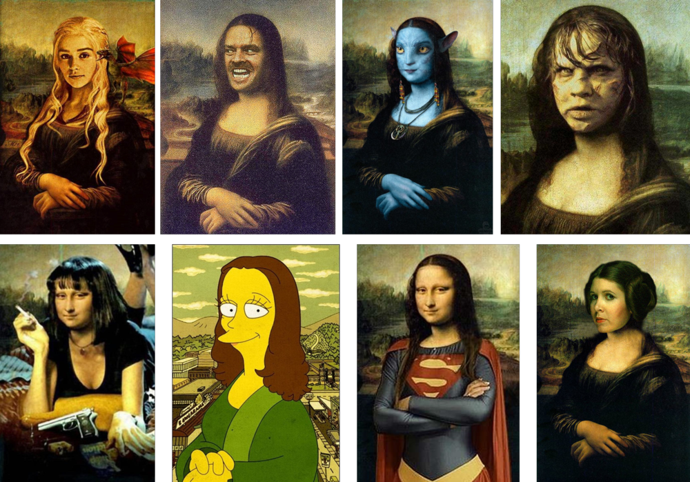 Известные варианты. Перерисованная Мона Лиза. Мона Лиза постмодерн. Интерпретация картины Мона Лиза. Картина Мона Лиза  постмодерн.